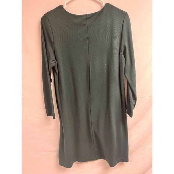 H&M Basic Womens Long Sleeve Crew Neck Jersey Dress Dark Green Size Medium - Picture 3 of 6